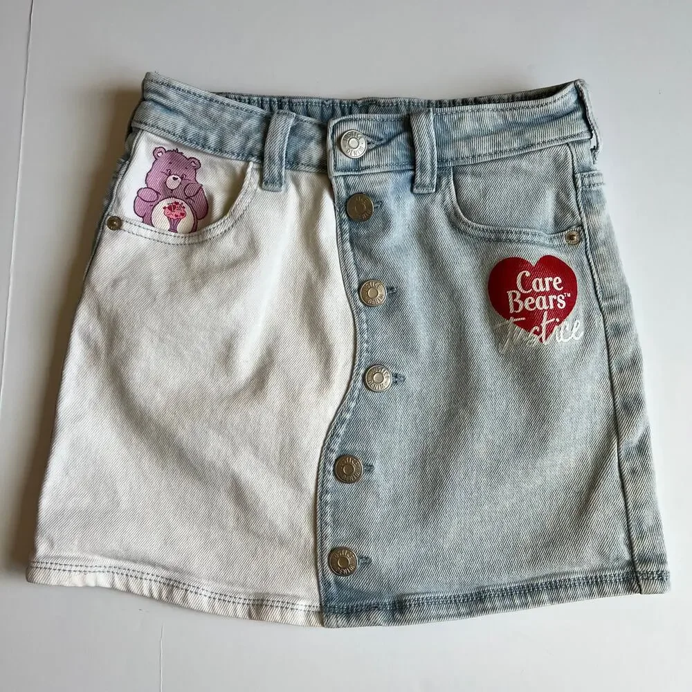 Justice Girls Care Bears Denim Skort